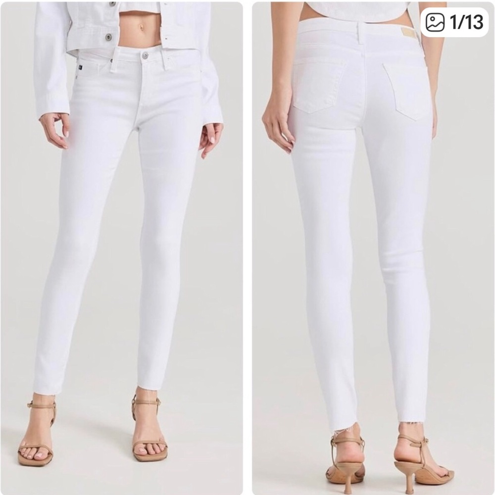White Women’s Skinny ankle Jeans - Classic Slim Fit